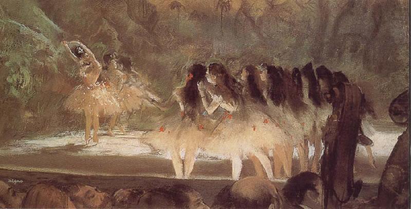 Edgar Degas ballerina-s performance at opera house in Paris china oil painting image